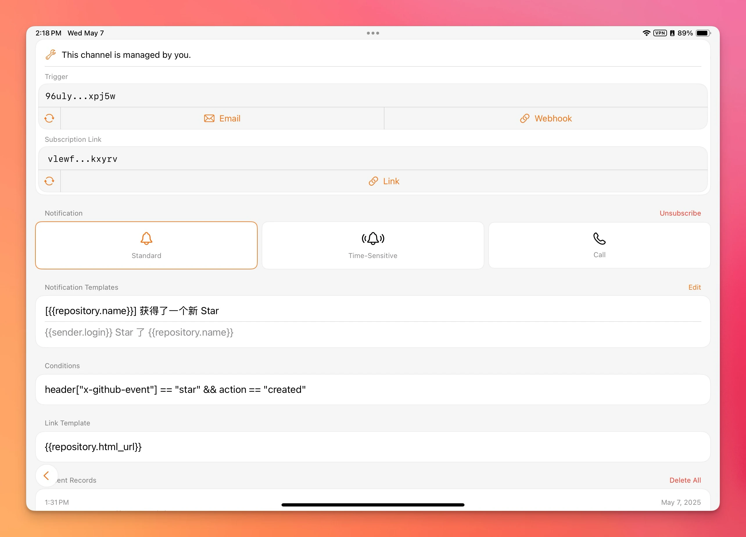 Echobell Channel Detail
