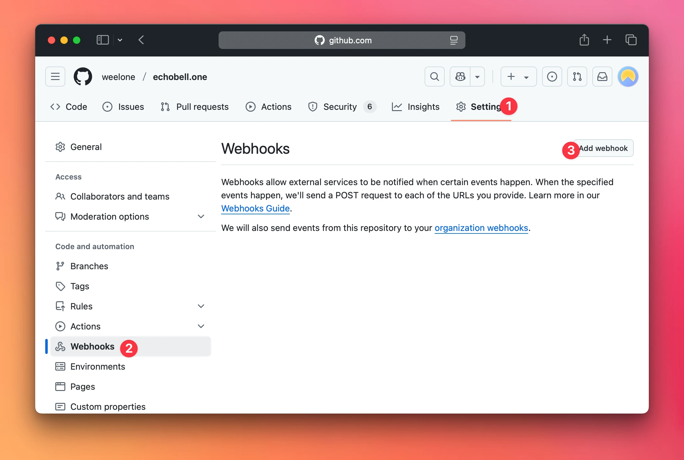 GitHub Settings Interface